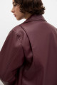 Oversize suni deri biker ceket Oversize suni deri biker ceket