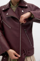 Oversize suni deri biker ceket Oversize suni deri biker ceket
