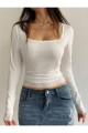 TRİM DANTELLİ LİKRALI SÜPREM CROP BLUZ TRİM DANTELLİ LİKRALI SÜPREM CROP BLUZ