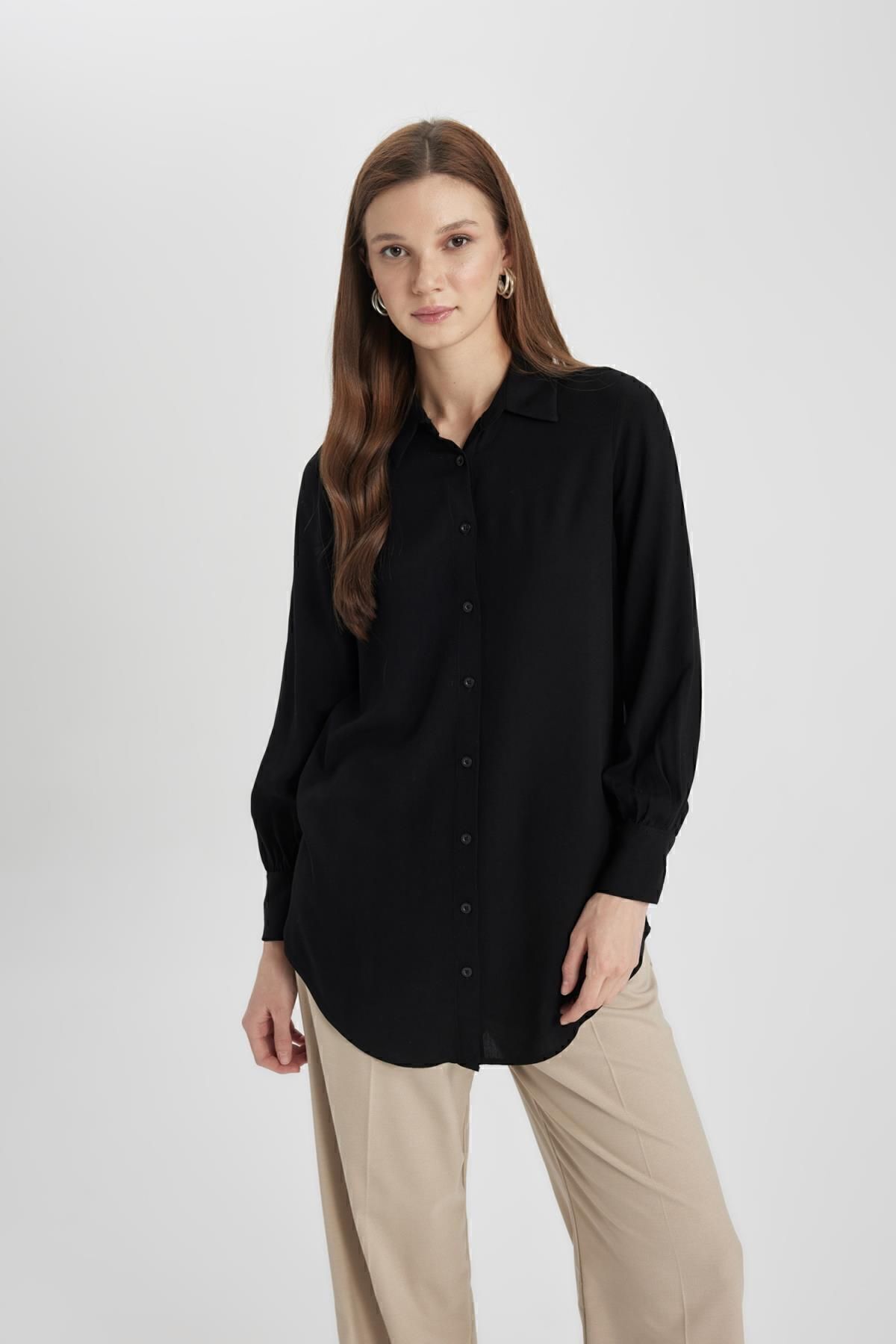 Regular Fit Uzun Kollu Gömlek Tunik Z3538az24sp