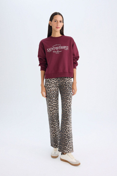 Regular Fit Bisiklet Yaka Baskılı Ince Sweatshirt D5930ax24au Regular Fit Bisiklet Yaka Baskılı Ince Sweatshirt D5930ax24au