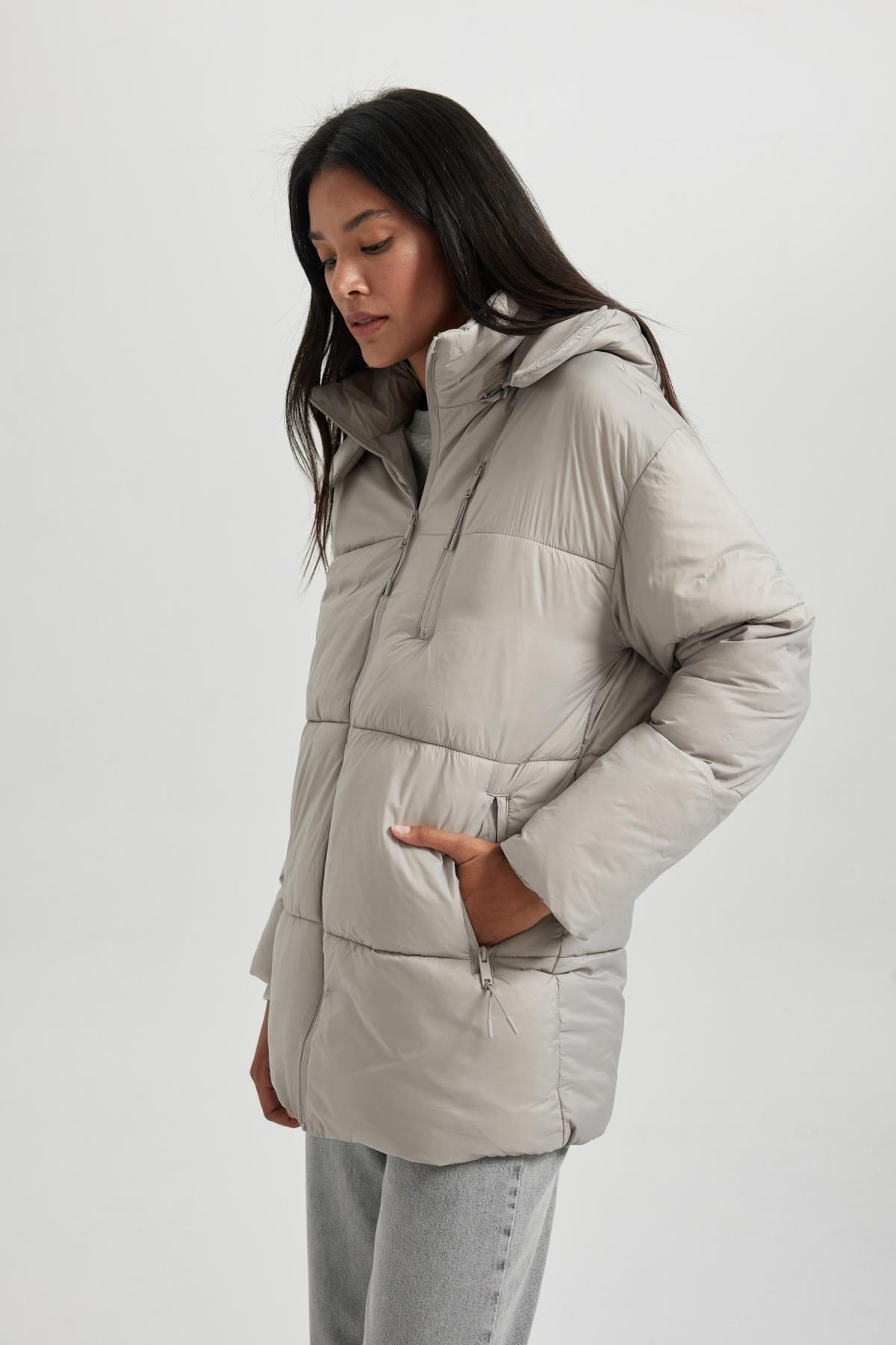 Su Geçirmez Relax Fit Kapüşonlu Şişme Mont A7167ax23wn Su Geçirmez Relax Fit Kapüşonlu Şişme Mont A7167ax23wn