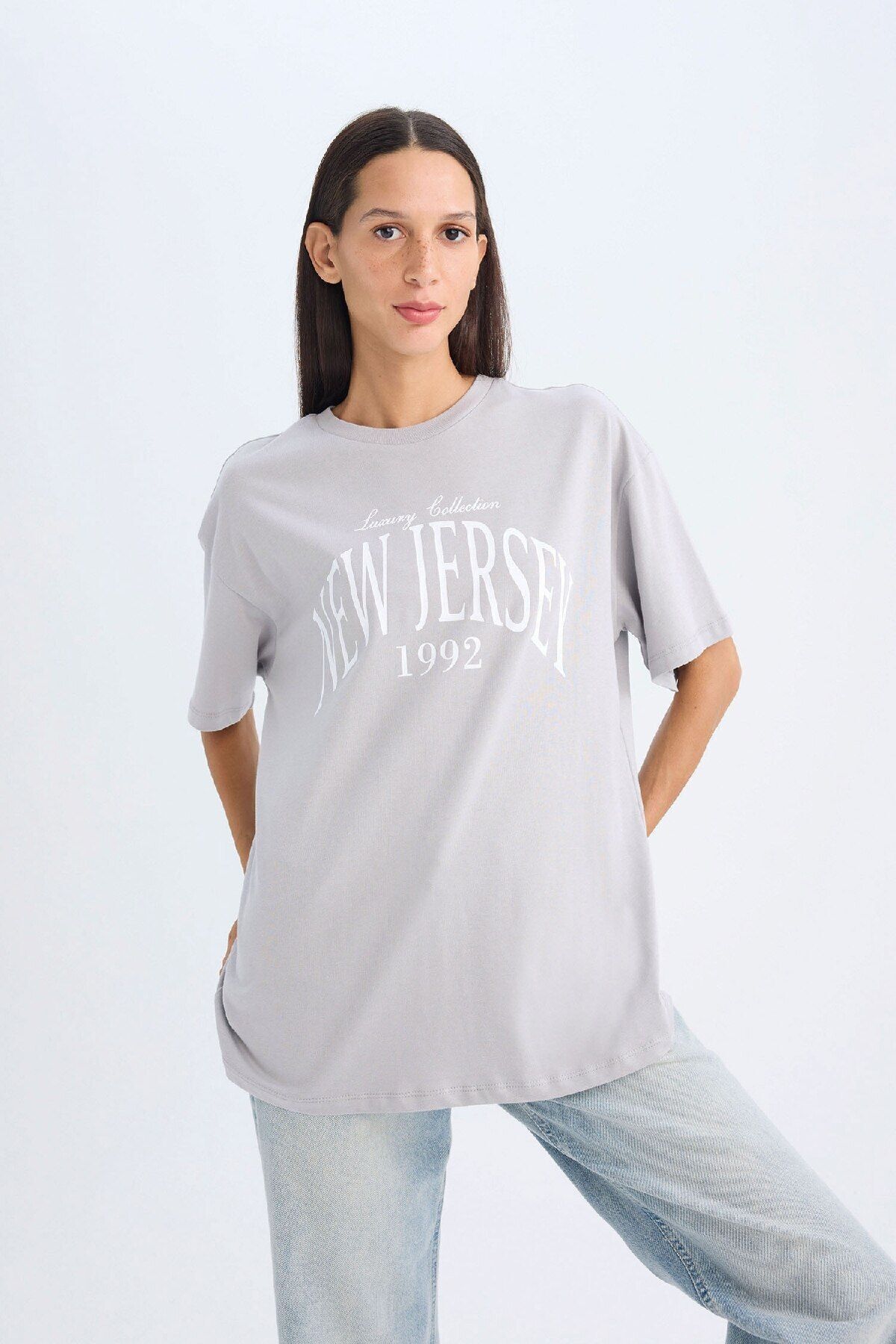 Oversize Fit Geniş Kalıp Bisiklet Yaka Baskılı Kısa Kollu Tişört D5278ax24au Oversize Fit Geniş Kalıp Bisiklet Yaka Baskılı Kısa Kollu Tişört D5278ax24au