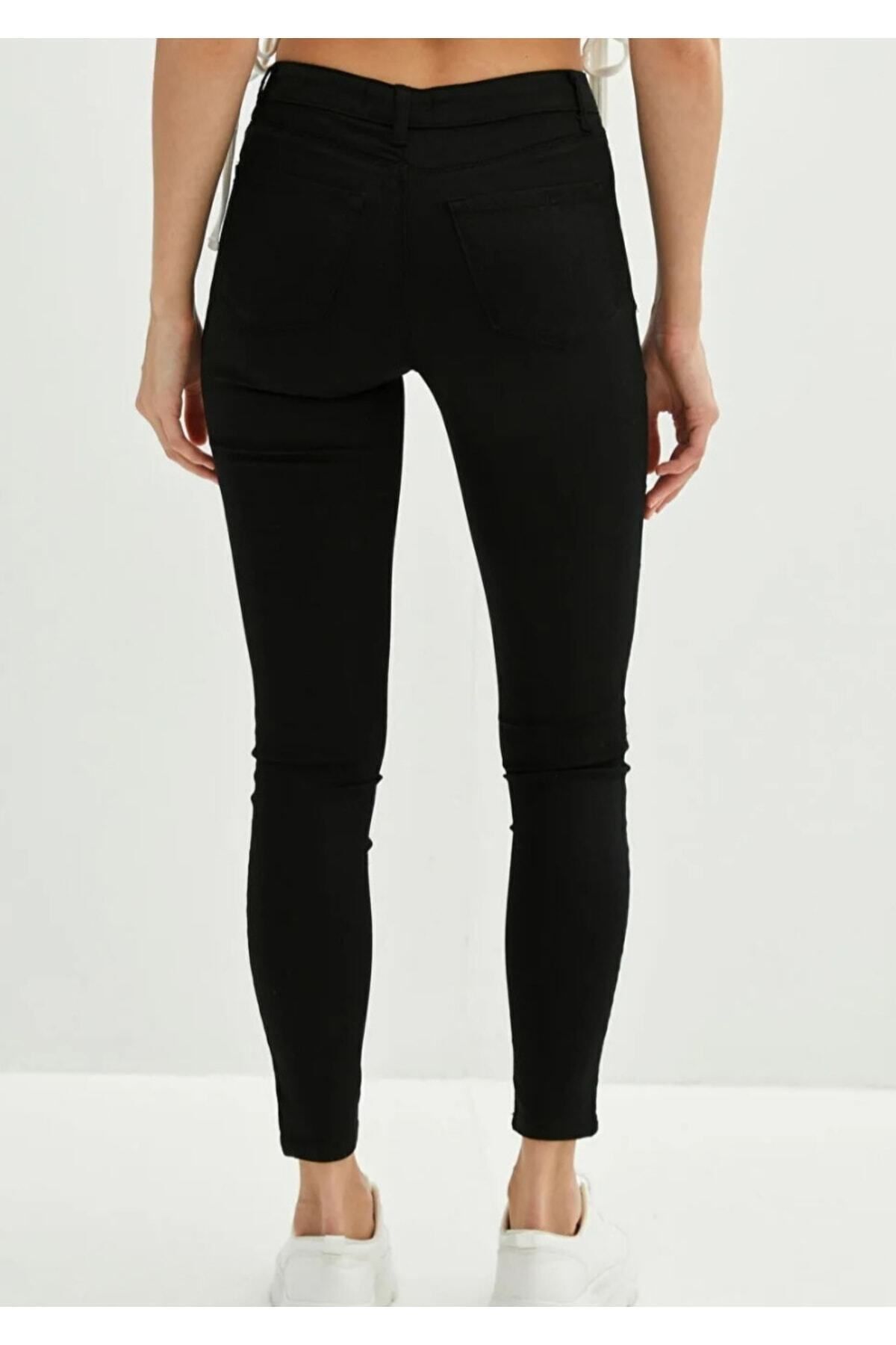 Yüksek Bel Siyah Skinny Jeans Pantolon Yüksek Bel Siyah Skinny Jeans Pantolon