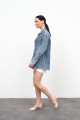 Kadın Taş Detaylı Denim Ceket Mavi Kadın Taş Detaylı Denim Ceket Mavi