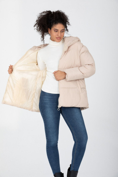 Kapüşonlu Unisex Regular Şişme Mont Kapüşonlu Unisex Regular Şişme Mont