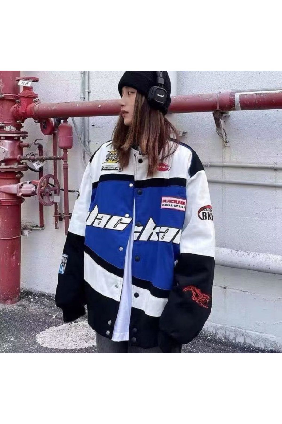 Mavi Black Air Retro Baggy Oversize Paraşüt Ceket Mavi Black Air Retro Baggy Oversize Paraşüt Ceket