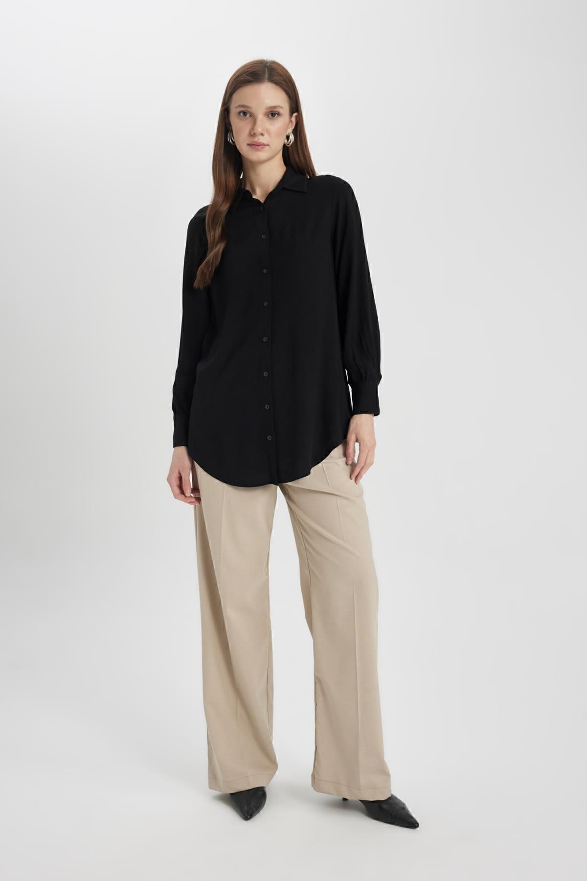 Regular Fit Uzun Kollu Gömlek Tunik Z3538az24sp