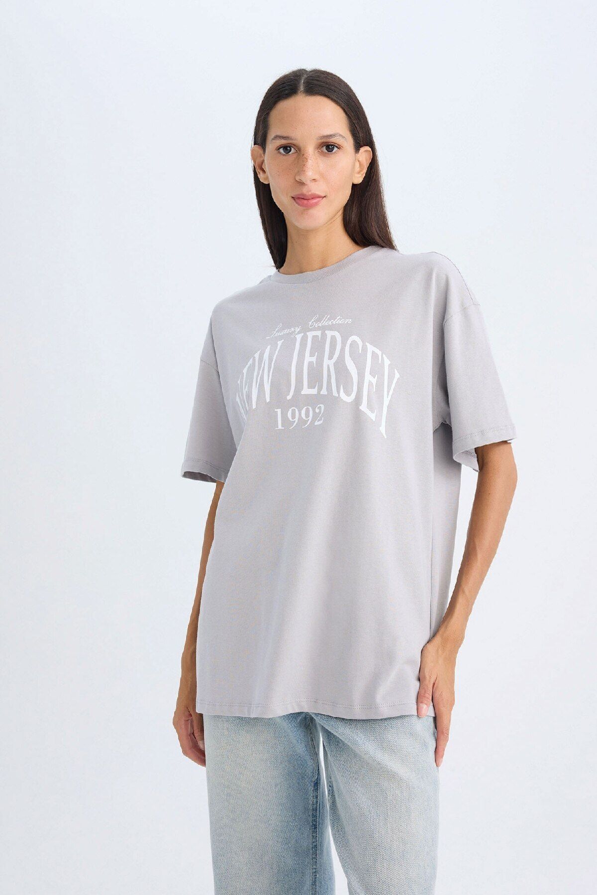 Oversize Fit Geniş Kalıp Bisiklet Yaka Baskılı Kısa Kollu Tişört D5278ax24au Oversize Fit Geniş Kalıp Bisiklet Yaka Baskılı Kısa Kollu Tişört D5278ax24au