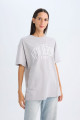 Oversize Fit Geniş Kalıp Bisiklet Yaka Baskılı Kısa Kollu Tişört D5278ax24au Oversize Fit Geniş Kalıp Bisiklet Yaka Baskılı Kısa Kollu Tişört D5278ax24au
