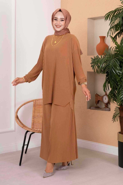 Piliseli Rahat Kalıp Tesettür İkili Takım