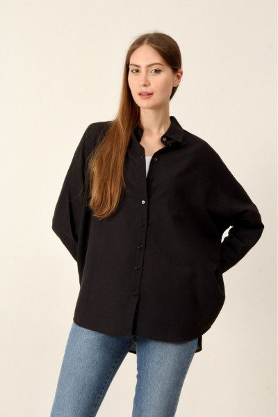 Over Size Keten Gömlek