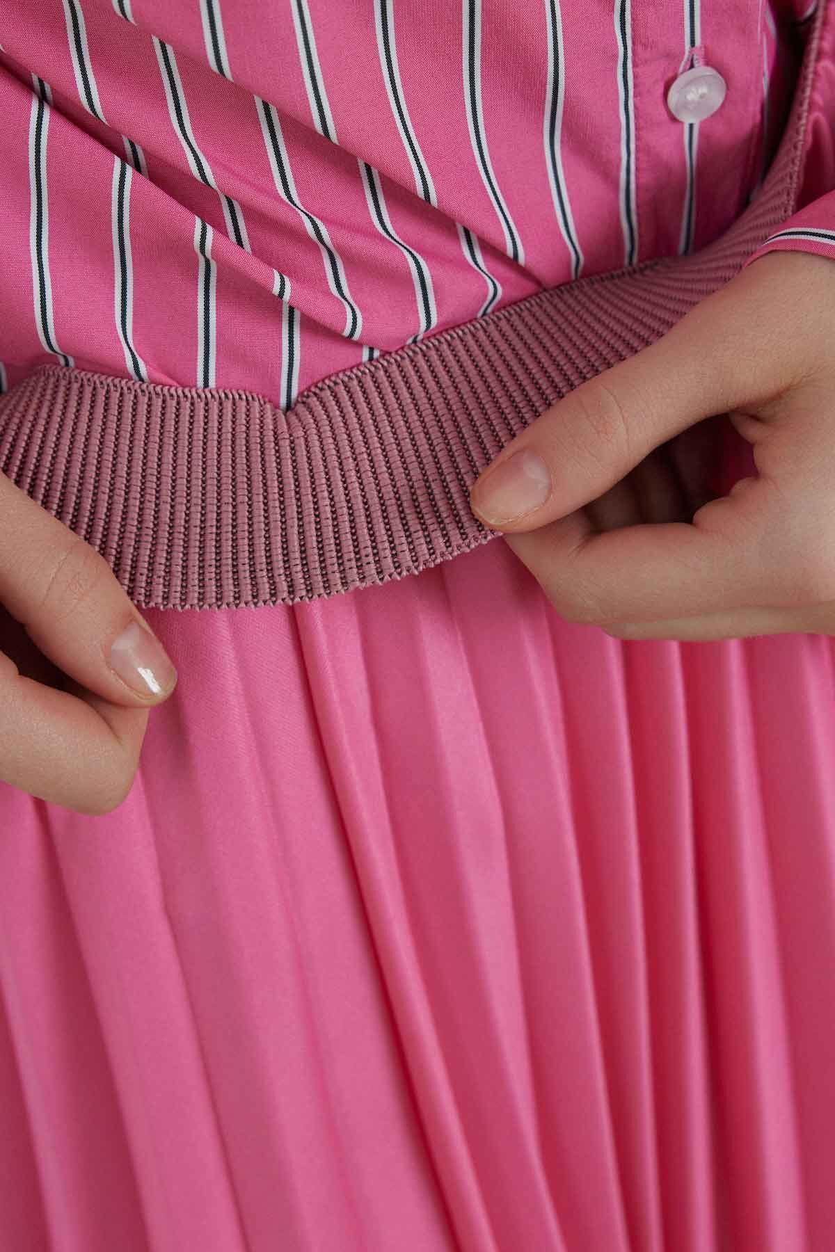 PİLİSOLEY SATEN ETEK - FUŞYA PİLİSOLEY SATEN ETEK - FUŞYA