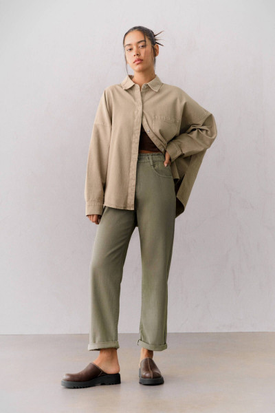 Straight fit paperbag pantolon Straight fit paperbag pantolon