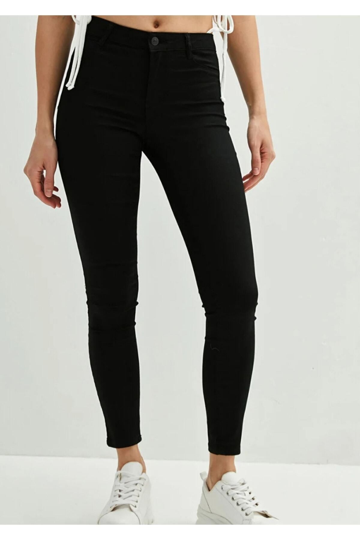 Yüksek Bel Siyah Skinny Jeans Pantolon Yüksek Bel Siyah Skinny Jeans Pantolon