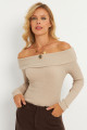 Kadın Taş Madonna Yaka Kaşkorse Bluz XL2210 Kadın Taş Madonna Yaka Kaşkorse Bluz XL2210