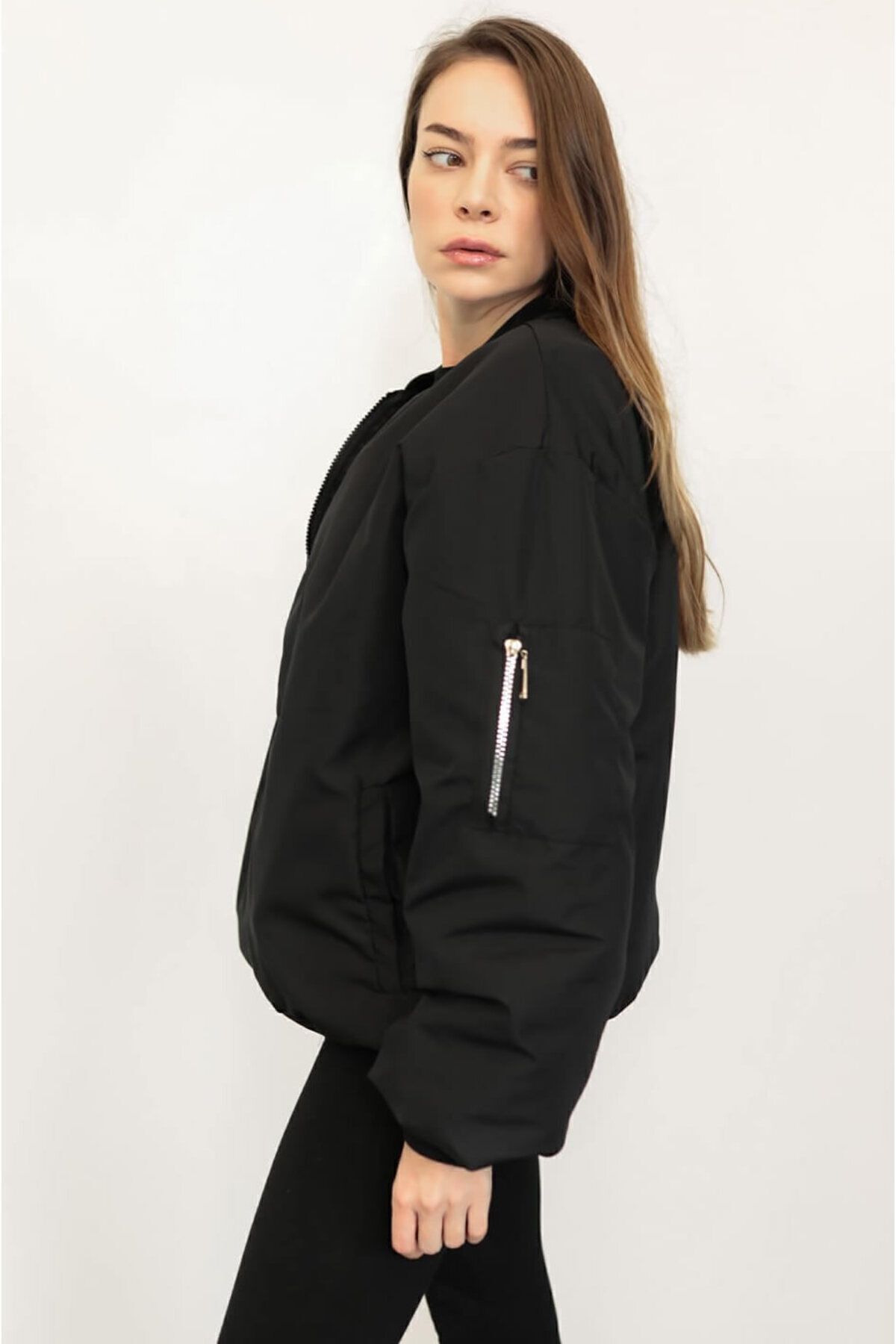 Siyah Bomber Ceket Siyah Bomber Ceket