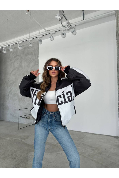 Unisex Oversize Official Baskılı Bomber Ceket