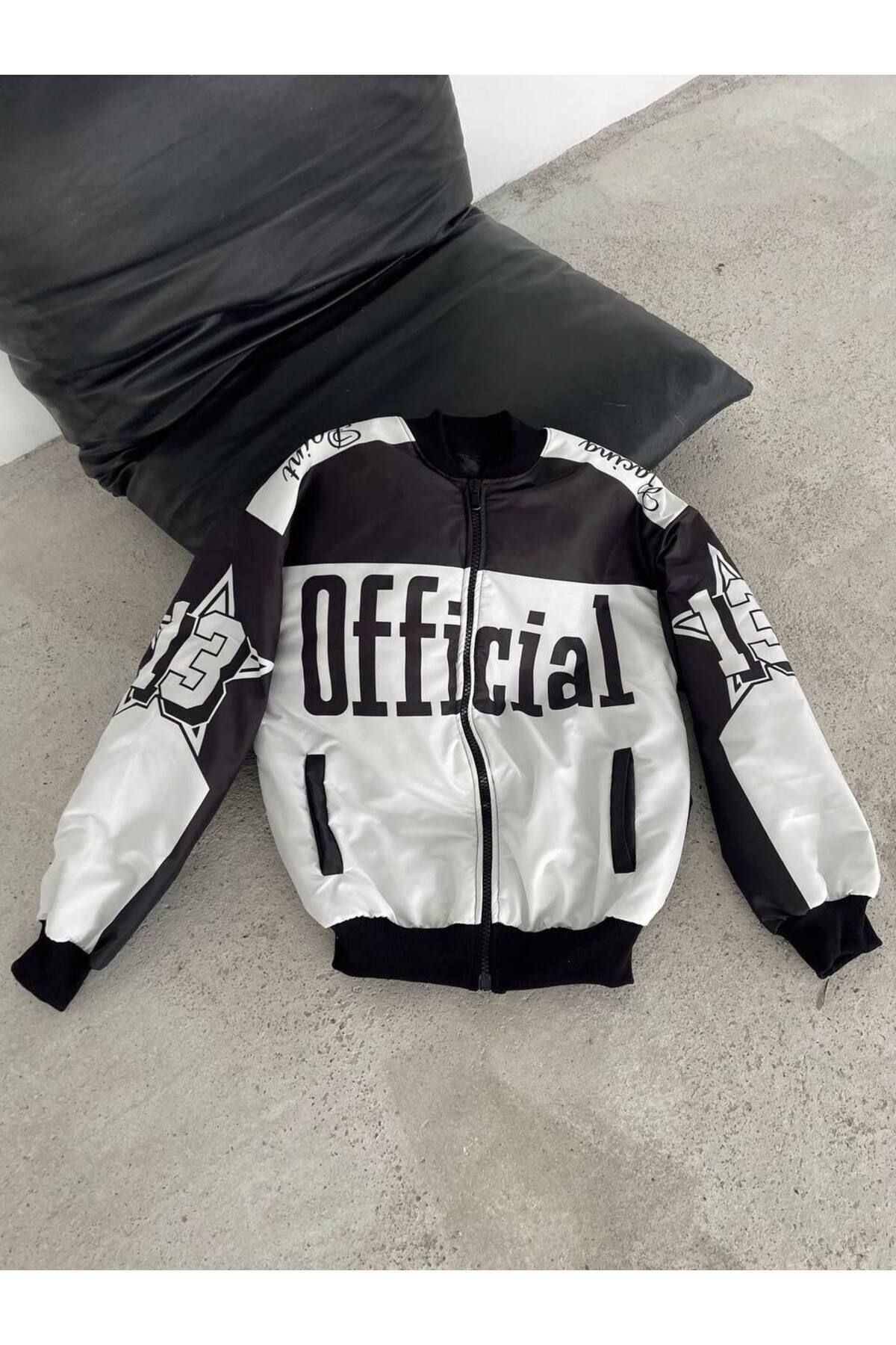 Unisex Oversize Official Baskılı Bomber Ceket Unisex Oversize Official Baskılı Bomber Ceket