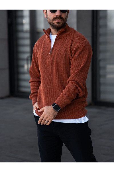 Unisex Yarım Fermuarlı Triko Kazak Unisex Yarım Fermuarlı Triko Kazak