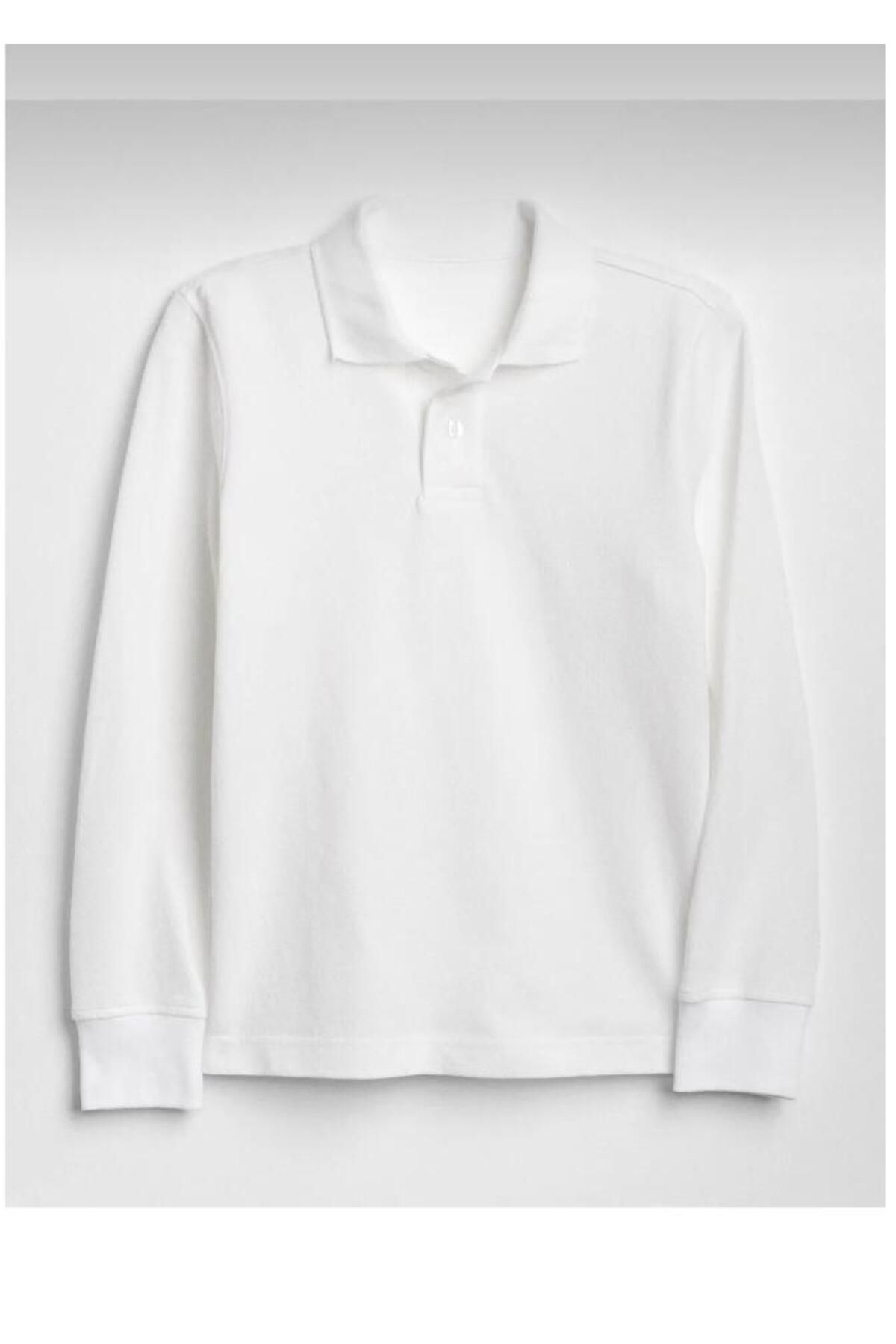 Unisex Çocuk Uzun Kol Lakos Polo Yaka Okul Tişört Unisex Çocuk Uzun Kol Lakos Polo Yaka Okul Tişört