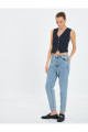 Mom Jean Yüksek Bel Rahat Kesim Hafif Dar Paça Pamuklu Cepli - Mom Jeans Mom Jean Yüksek Bel Rahat Kesim Hafif Dar Paça Pamuklu Cepli - Mom Jeans