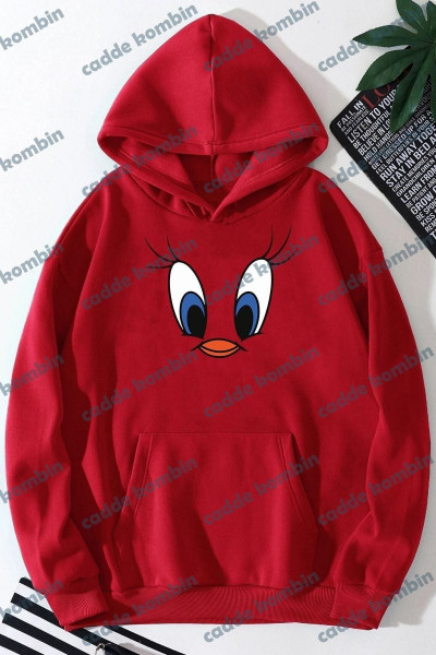 Unisex Kırmızı Tweety Baskılı Unisex Kırmızı Tweety Baskılı