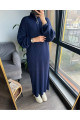 Oversize Bol Kesim Fermuar Yaka Fitilli Triko Tesettür Elbise 38-44 Beden Arası Oversize Bol Kesim Fermuar Yaka Fitilli Triko Tesettür Elbise 38-44 Beden Arası