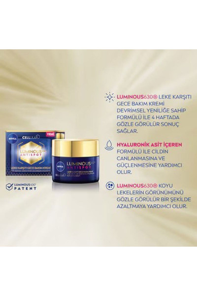 Luminous630 Leke Karşıtı Gece Bakım Kremi 50 ml Luminous630 Leke Karşıtı Gece Bakım Kremi 50 ml