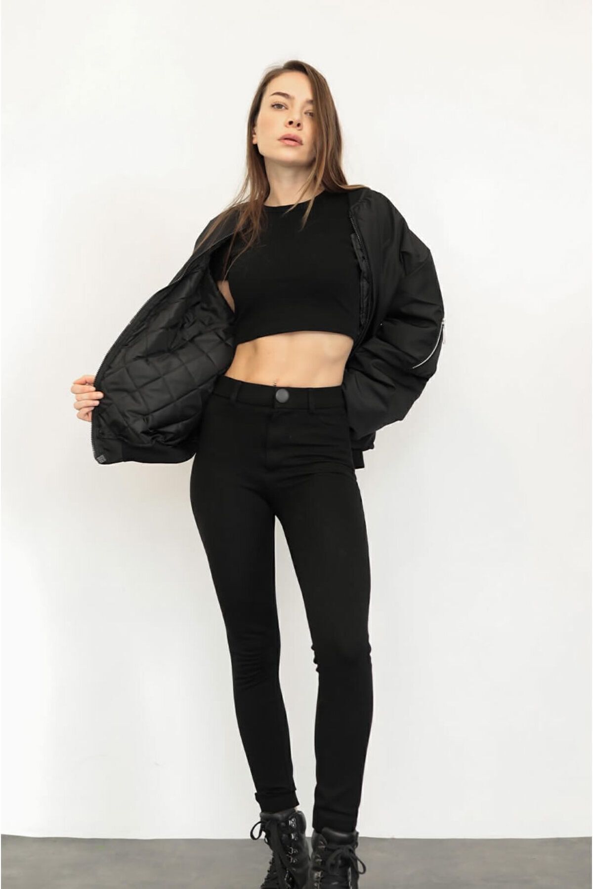 Siyah Bomber Ceket Siyah Bomber Ceket