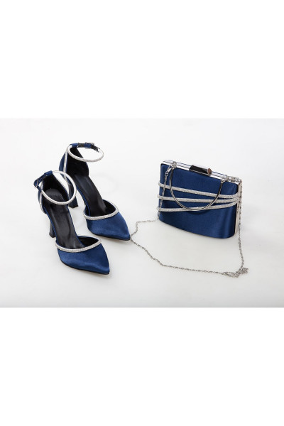 Kadın Taşlı 9 Cm Lacivert Abiye Ayakkabı Ve Çanta Kombini 354ç ( Kendı Bedenınızı Alınız) Kadın Taşlı 9 Cm Lacivert Abiye Ayakkabı Ve Çanta Kombini 354ç ( Kendı Bedenınızı Alınız)