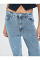 Mom Jean Yüksek Bel Rahat Kesim Hafif Dar Paça Pamuklu Cepli - Mom Jeans Mom Jean Yüksek Bel Rahat Kesim Hafif Dar Paça Pamuklu Cepli - Mom Jeans