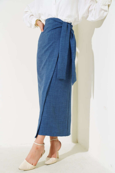 kusaklı yandan baglamalı etek