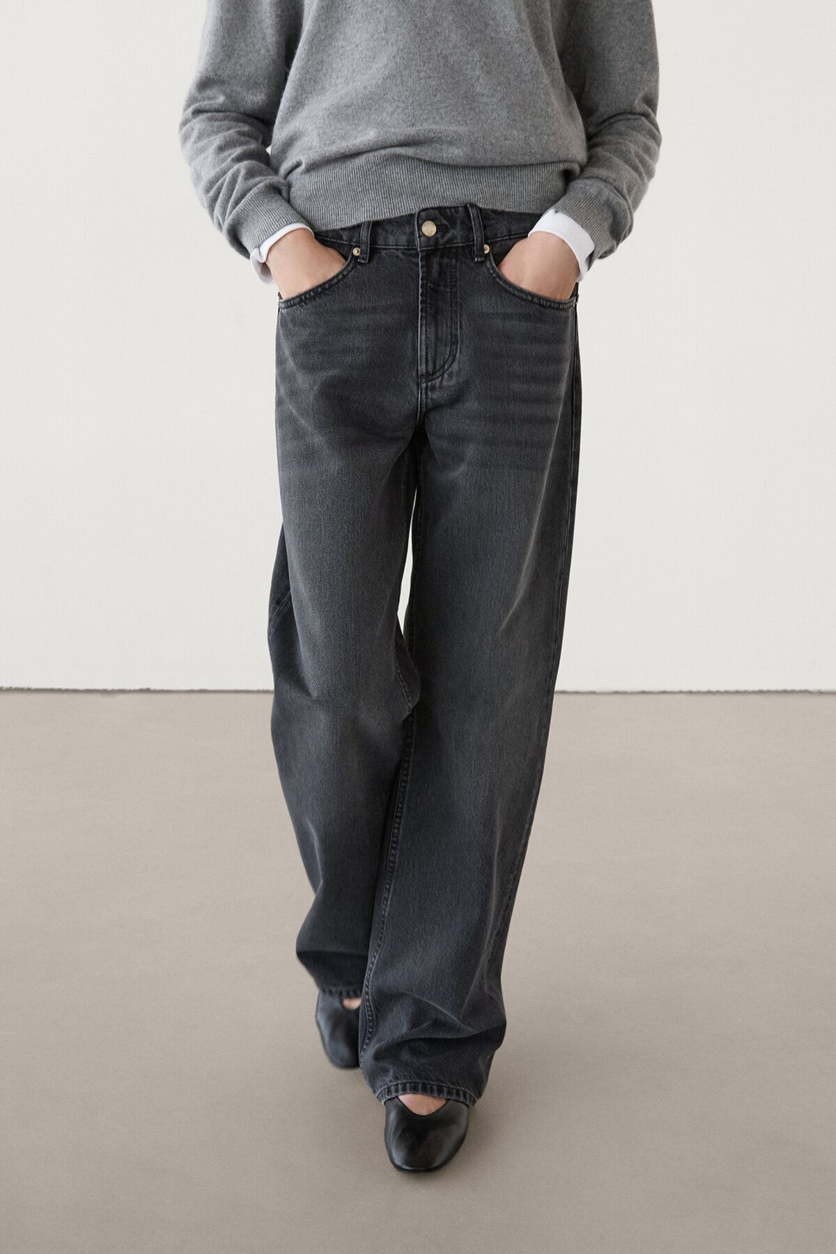 Orta bel uzun bol paça jean Orta bel uzun bol paça jean