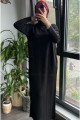 Oversize Bol Kesim Yarım Balıkçı Yaka Fitilli Triko Tesettür Elbise 38-44 Beden Arası Oversize Bol Kesim Yarım Balıkçı Yaka Fitilli Triko Tesettür Elbise 38-44 Beden Arası