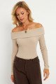 Kadın Taş Madonna Yaka Kaşkorse Bluz XL2210 Kadın Taş Madonna Yaka Kaşkorse Bluz XL2210
