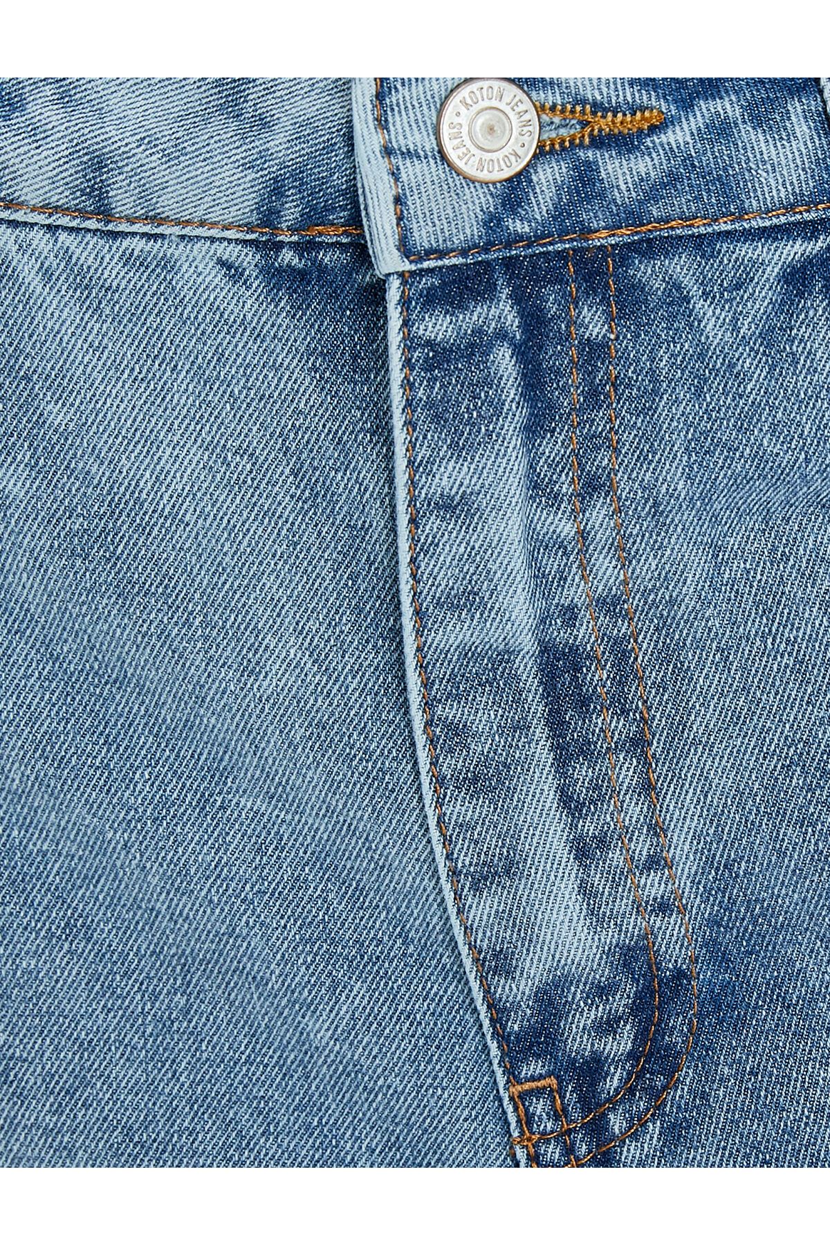 Mom Jean Yüksek Bel Rahat Kesim Hafif Dar Paça Pamuklu Cepli - Mom Jeans Mom Jean Yüksek Bel Rahat Kesim Hafif Dar Paça Pamuklu Cepli - Mom Jeans
