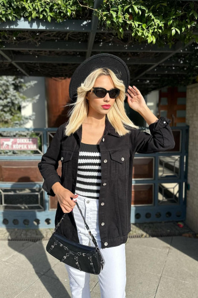 Siyah Boyfriend Kot Ceket D105400236 Siyah Boyfriend Kot Ceket D105400236