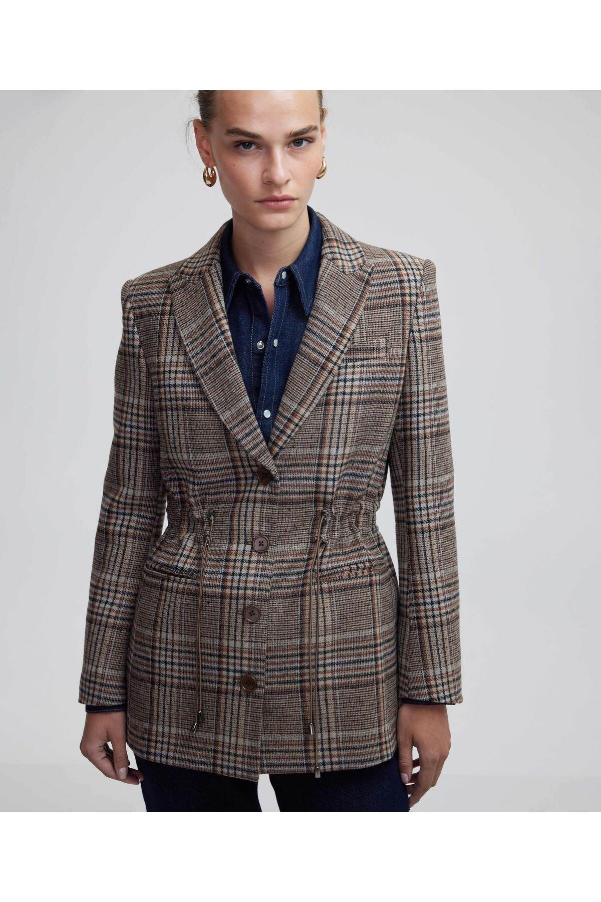 Kahverengi Kadın Blazer Ceket IW6240106011