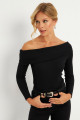 Kadın Siyah Madonna Yaka Kaşkorse Bluz XL2210 Kadın Siyah Madonna Yaka Kaşkorse Bluz XL2210