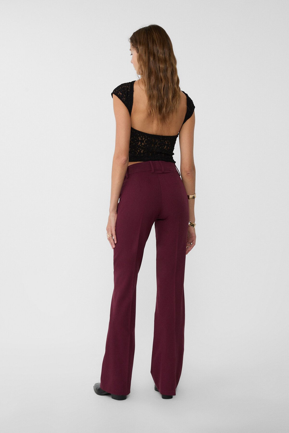 Relaxed fit özel dikim İspanyol paça pantolon Relaxed fit özel dikim İspanyol paça pantolon