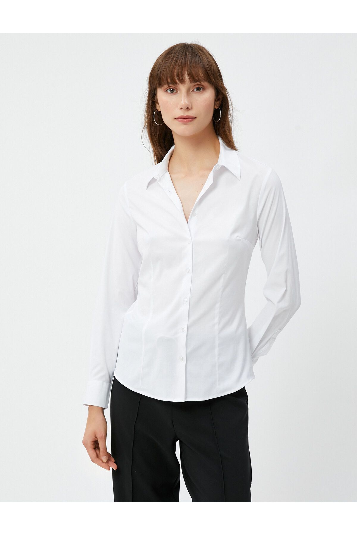 Slim Fit Gömlek Uzun Kollu Düğmeli Basic