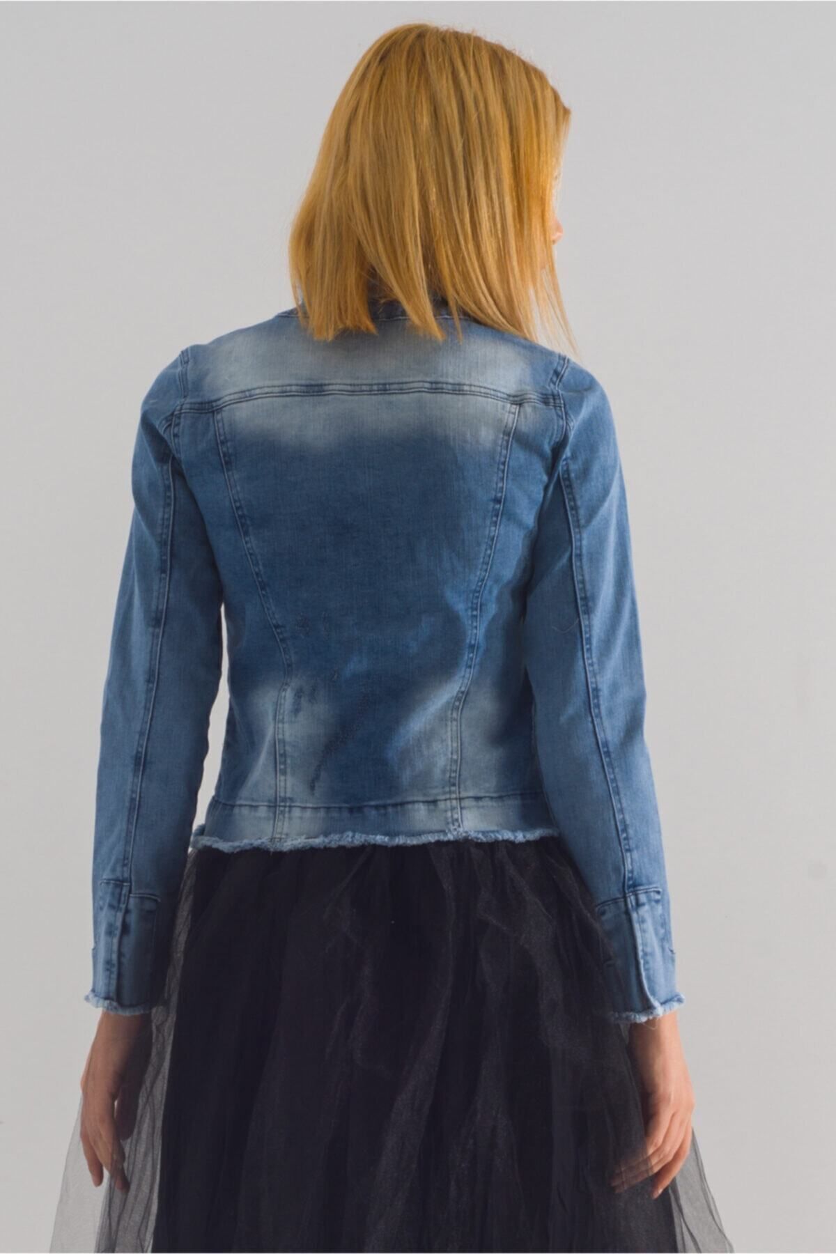Strech Çıt Çıtlı Slim Fit Denim Ceket Strech Çıt Çıtlı Slim Fit Denim Ceket