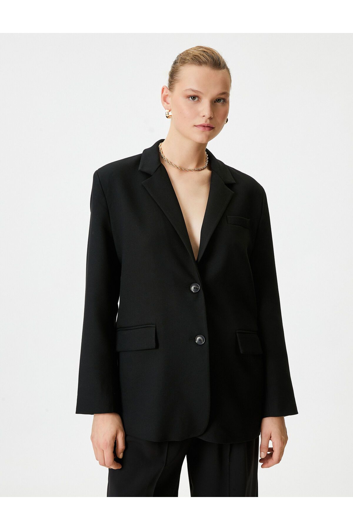 Klasik Blazer Ceket Düğmeli Kapaklı Cepli Klasik Blazer Ceket Düğmeli Kapaklı Cepli