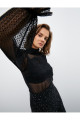 Melis Ağazat X Koton - Dik Yaka Dantelli Transparan Bluz Melis Ağazat X Koton - Dik Yaka Dantelli Transparan Bluz