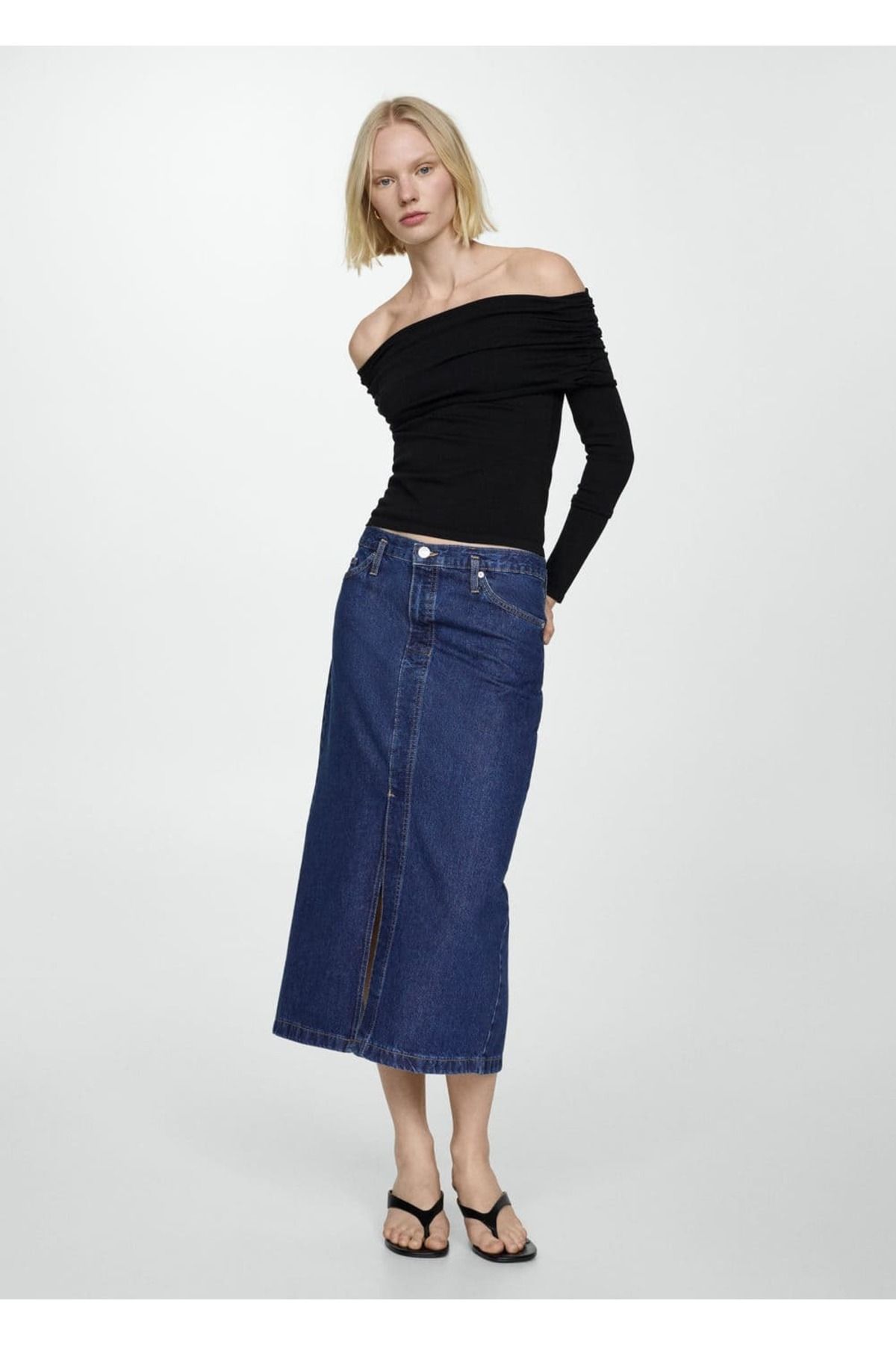 Midi denim etek Midi denim etek