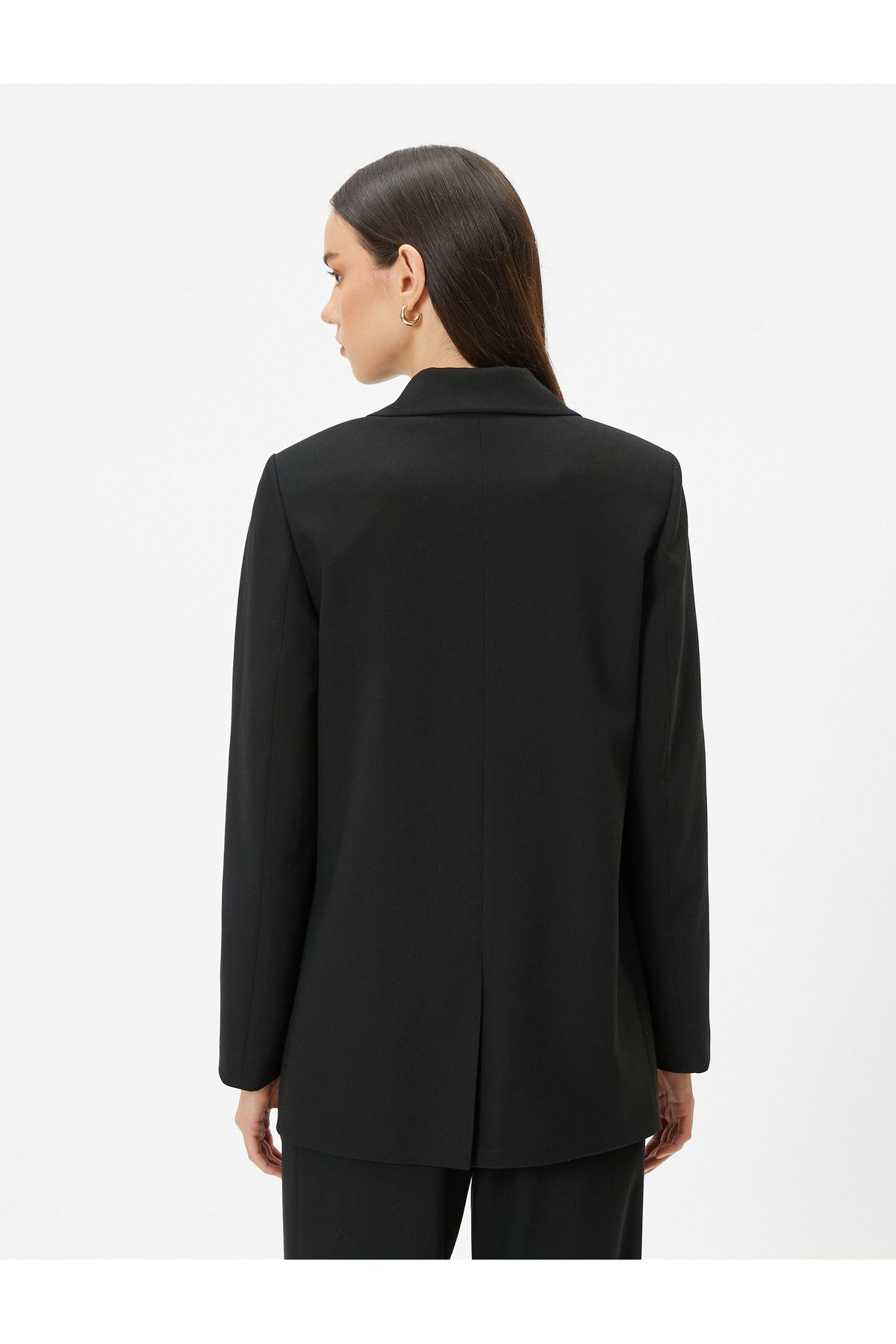 Vatkalı Blazer Ceket Tek Düğmeli Cep Detaylı Vatkalı Blazer Ceket Tek Düğmeli Cep Detaylı