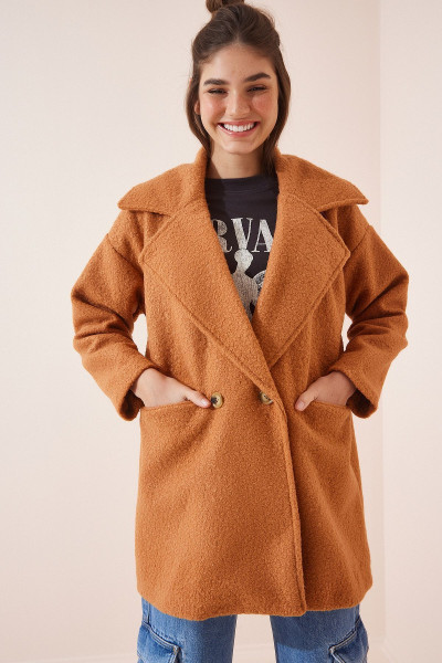 Oversize Buklet Kaban Açık Tarçın Loh0005 Oversize Buklet Kaban Açık Tarçın Loh0005
