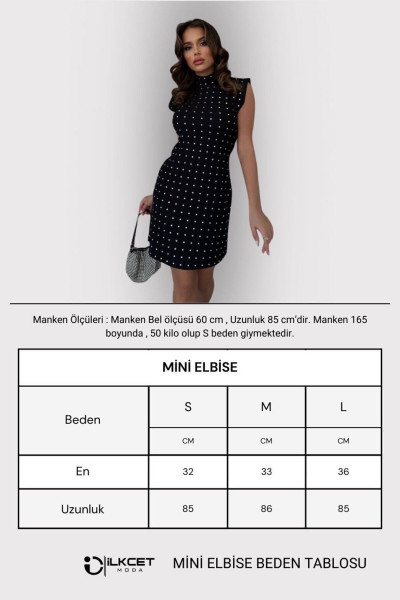 Taşlı Kadın Ottoman Mini Elbise Taşlı Kadın Ottoman Mini Elbise