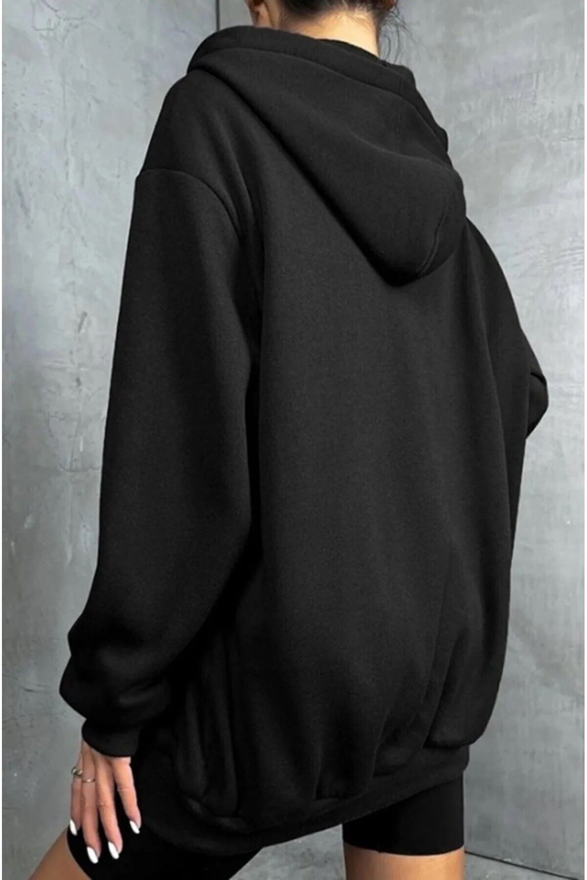 UNISEX ÜÇ İPLİK FERMUARLI ŞARDONLU HIRKA